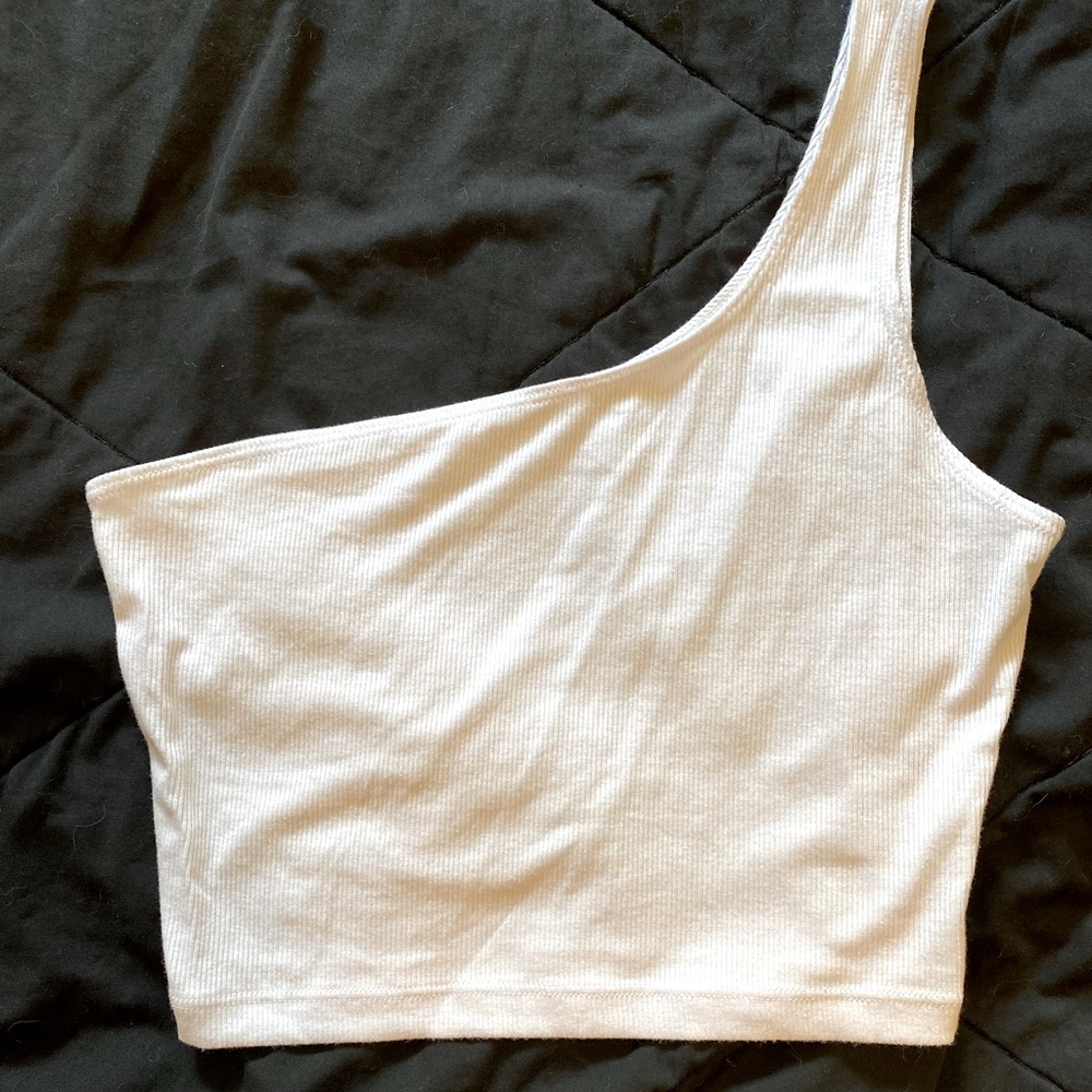Single strap crop tank white joah brown small